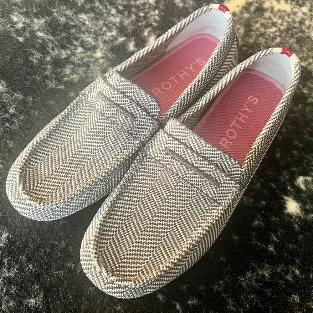 Rothy's The Driver Herringbone Slip-On Loafers 10.5 Comfort Office Work Casual